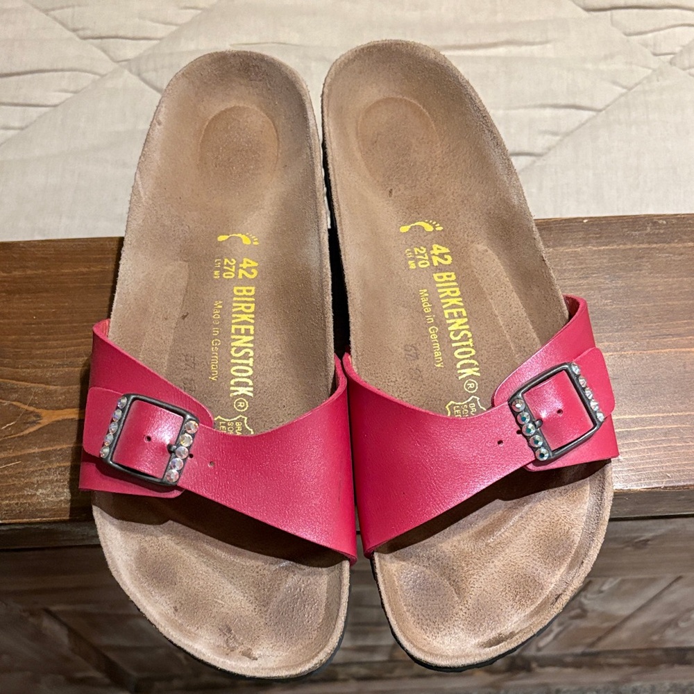 Birkenstock Red Cross-Strap Sandals
